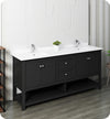 Fresca Manchester Traditional Double Sink Bathroom Cabinet w/ Top & Sinks