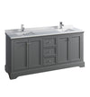 Fresca Windsor Textured Traditional Double Sink Bathroom Cabinet w/ Top & Sinks