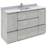 Fresca Formosa 54" Floor Standing Modern Bathroom Cabinet w/ Top & Sink in Rustic White