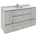 Fresca Formosa 60" Floor Standing Single Sink Modern Bathroom Cabinet w/ Top & Sink in Ash
