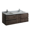 Fresca Formosa Wall Hung Double Sink Modern Bathroom Cabinet w/ Top & Sinks