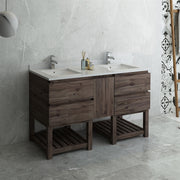 Fresca Formosa Floor Standing Open Bottom Double Sink Modern Bathroom Cabinet