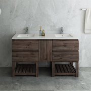 Fresca Formosa Floor Standing Open Bottom Double Sink Modern Bathroom Cabinet