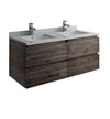 Fresca Formosa Wall Hung Double Sink Modern Bathroom Cabinet w/ Top & Sinks