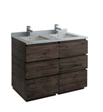 Fresca Formosa 46`` Floor Standing Double Sink Modern Bathroom Cabinet