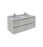 Fresca Formosa 46" Wall Hung Double Sink Modern Bathroom Cabinet in Ash