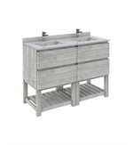 Fresca Formosa 46" Floor Standing Open Bottom Double Sink Modern Bathroom Cabinet in Ash