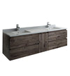 Fresca Formosa Wall Hung Double Sink Modern Bathroom Cabinet w/ Top & Sinks