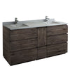 Fresca Formosa Floor Standing Double Sink Modern Bathroom Cabinet w/ Top & Sinks