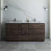 Fresca Formosa Floor Standing Double Sink Modern Bathroom Cabinet w/ Top & Sinks