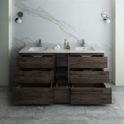 Fresca Formosa Floor Standing Double Sink Modern Bathroom Cabinet w/ Top & Sinks