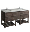 Fresca Formosa Floor Standing Open Bottom Double Sink Modern Bathroom Cabinet w/ Top & Sinks