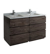 Fresca Formosa Floor Standing Double Sink Modern Bathroom Cabinet w/ Top & Sinks