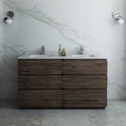 Fresca Formosa Floor Standing Double Sink Modern Bathroom Cabinet w/ Top & Sinks