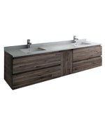Fresca Formosa 82`` Wall Hung Double Sink Modern Bathroom Cabinet