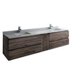 Fresca Formosa Wall Hung Double Sink Modern Bathroom Cabinet w/ Top & Sinks