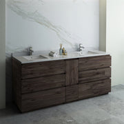 Fresca Formosa Floor Standing Double Sink Modern Bathroom Cabinet w/ Top & Sinks
