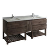 Fresca Formosa Floor Standing Open Bottom Double Sink Modern Bathroom Cabinet w/ Top & Sinks