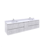 Fresca Formosa 82" Wall Hung Double Sink Modern Bathroom Cabinet in Rustic White