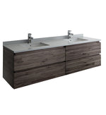 Fresca Formosa Wall Hung Double Sink Modern Bathroom Cabinet w/ Top & Sinks