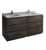 Fresca Formosa Floor Standing Double Sink Modern Bathroom Cabinet w/ Top & Sinks