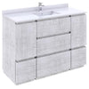 Fresca Formosa 48" Floor Standing Modern Bathroom Cabinet w/ Top & Sink in Rustic White