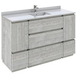 Fresca Formosa 54" Floor Standing Modern Bathroom Cabinet w/ Top & Sink in Ash