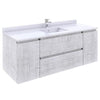 Fresca Formosa 54" Wall Hung Modern Bathroom Cabinet w/ Top & Sink in Rustic White