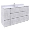 Fresca Formosa 60" Floor Standing Single Sink Modern Bathroom Cabinet w/ Top & Sink in Rustic White