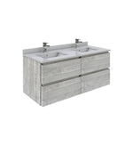 Fresca Formosa 48" Wall Hung Double Sink Modern Bathroom Cabinet w/ Top & Sinks in Ash