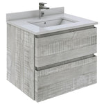 Fresca Formosa 24" Wall Hung Modern Bathroom Cabinet w/ Top & Sink in Ash