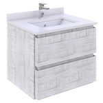Fresca Formosa 24" Wall Hung Modern Bathroom Cabinet w/ Top & Sink in Rustic White