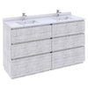 Fresca Formosa 60" Floor Standing Double Sink Modern Bathroom Cabinet w/ Top & Sinks in Rustic White