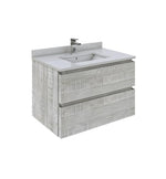 Fresca Formosa 30" Wall Hung Modern Bathroom Cabinet w/ Top & Sink in Ash