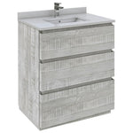 Fresca Formosa 30" Floor Standing Modern Bathroom Cabinet w/ Top & Sink in Ash