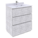 Fresca Formosa 30" Floor Standing Modern Bathroom Cabinet w/ Top & Sink in Rustic White