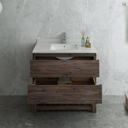 Fresca Formosa Floor Standing Open Bottom Modern Bathroom Cabinet w/ Top & Sink