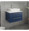 Fresca Lucera 24" Royal Blue Wall Hung Modern Bathroom Cabinet w/ Top & Vessel Sink