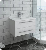 Fresca Lucera Wall Hung Modern Bathroom Cabinet w/ Top & Undermount Sink