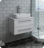 Fresca Lucera Wall Hung Modern Bathroom Cabinet w/ Top & Vessel Sink