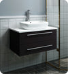 Fresca Lucera Wall Hung Modern Bathroom Cabinet w/ Top & Vessel Sink