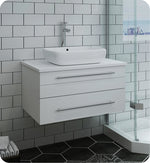 Fresca Lucera Wall Hung Modern Bathroom Cabinet w/ Top & Vessel Sink