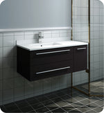 Fresca Lucera Wall Hung Modern Bathroom Cabinet w/ Top & Undermount Sink - Left Version
