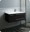 Fresca Lucera Wall Hung Modern Bathroom Cabinet w/ Top & Undermount Sink - Right Version