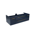 Fresca Lucera 48" Royal Blue Wall Hung Double Undermount Sink Modern Bathroom Cabinet