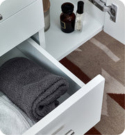 Fresca Lucera Wall Hung Modern Bathroom Cabinet w/ Top & Double Undermount Sinks