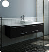 Fresca Lucera Wall Hung Modern Bathroom Cabinet w/ Top & Single Vessel Sink