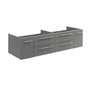 Fresca Lucera 60`` Wall Hung Double Undermount Sink Modern Bathroom Cabinet