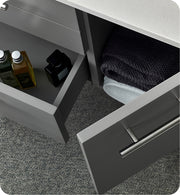 Fresca Lucera Wall Hung Modern Bathroom Cabinet w/ Top & Double Undermount Sinks