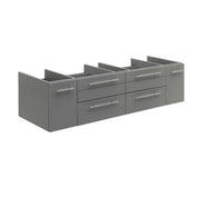 Fresca Lucera 60`` Wall Hung Single Vessel Sink Modern Bathroom Cabinet